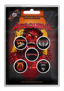 Airbourne Button Badge Pack Breakin' Outta Hell Official Black Set of 5 One Size
