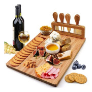 Bamboo Cheese Board Charcuterie Board Sets(36x29x1.5cm)