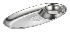 2 PCS Stainless Steel Seasoning Plate Split Plate Sauce Plate Hotel Barbecue Snack Plate Small