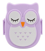Cartoon Owl Pattern Lunch Box Food Container picnic Storage Box Portable Bento Box(Purple)