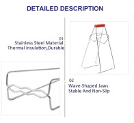 High Quality Kitchen Gadget Stainless Steel Pot Clip(Silver)