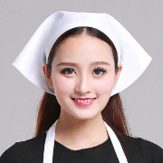 Waiter Men and Women Kitchen Work Turban Hat Triangle Scarf Chef Hat, Size:Adjustable(White Sticky Buckle)