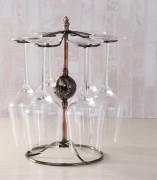 Iron Hanging Wine Glass Shelf Drain Rack Pearl Shape Cup Holder