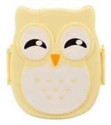 Cartoon Owl Pattern Lunch Box Food Container picnic Storage Box Portable Bento Box(Yellow)