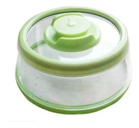 Press-type Transparent Vacuum Food Preservation Cover High Temperature Microwave Oven Heating Bowl(Green)