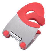 Stainless Steel Plastic Pan Edge Clamp Anti-Scald Rubber Bracket Kitchen Gadgets(Red)