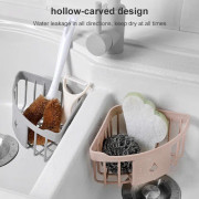 Kitchen Sink Toilet Bathroom Wall Racks Washstand Triangle Plastic Storage Rack(Dark Grey)