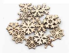 Naturligt trä klippbok 22 mm snöflinga mönster hem jul dekoration klistermärken