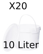 Hink med lock VIT Plasthink med lockhandtag Livsmedelssäker Hög kvalitet (20, 10 liter)