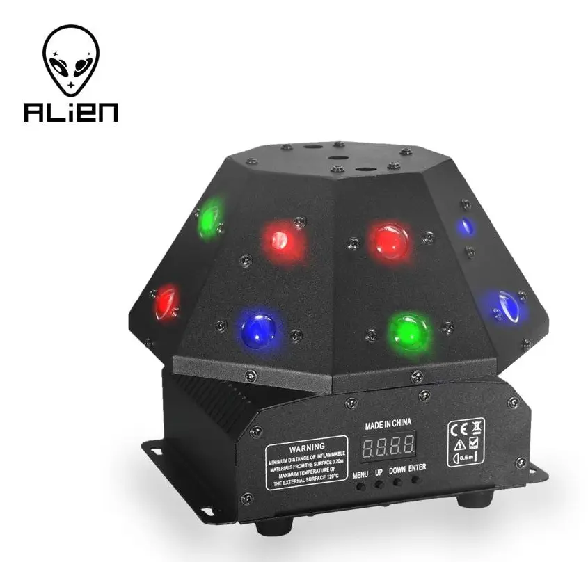 ALIEN 3 IN 1 Stage ljuseffekt RGB laserprojektor + RGB LED Beam Light + White Strobe DJ Disco Party Dans DMX Rotate Light