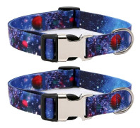 2 PCS Pet Ethnic Style Polyester Cotton Print Pattern Collar, Size: XL: 2.5x43-71cm(Milky Way)