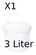 Hink med lock 3l vit - livsmedelssäker, stabil, lufttät - plasthink med handtag - tom, 1 st 3 liter
