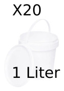 Hink med lock VIT Plasthink med lockhandtag livsmedelssäker Hög kvalitet (20, 1 liter)