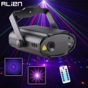 ALIEN Fjärrkontroll USB 8 mönster RGB Mini Laser Projektor Scen Ljuseffekt Ljus Bilfest DJ Disco Club Xmas Familjeljusshow