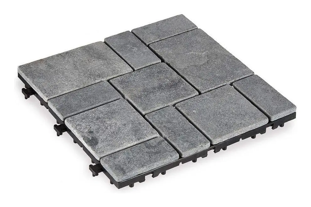Interlocking Tile Grå Plast Sten (30 x 2,8 x 30 cm)