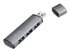 LogiLink USB 3.2 Gen 2 Hub, 3-port, USB-A, aluminum, grey