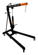 Motorkran 1000 kg Motor Kran Hydraulpump Handtag Vinsch Lyft Stativ Handtag Hjul Verkstad Garage 4 JIB Positioner Kedja Krok Svart Pulverlackerat Stål