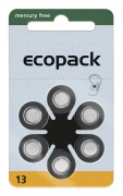 ecopack ECO13 Knappcell ZA 13 Zink-luft 285 mAh 1.4 V 6 st