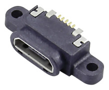 USB-anslutning Anslutning, infälld horisontell kontakt Micro USB 2.0 B Receptacle Waterproof R/A SMD Micro USB B infälld kontakt, vattentät 207G-BD00