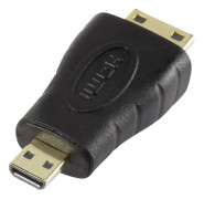 SpeaKa Professional HDMI Adapter [1x HDMI hane C Mini - 1x HDMI hane D Mikro] Svart