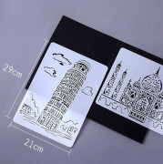 10 PCS 4 Big Ben Construction Series Painting Template Theme City A4 Label Template