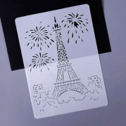 10 PCS 1 Paris Tower Construction Series Painting Template Theme City A4 Label Template