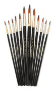 ZHU TING 12 PCS / Set Nylon Hair Watercolor Pen Children Painted Gouache Brush(Black Rod Tips)