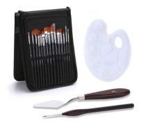 19 PCS/Set Nylon Hair Oil Brush With Cloth Bag Set(16 Brush 1 Cloth Bag 1 Plate Scraper)