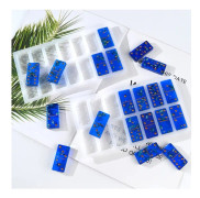 2 PCS DIY Domino Mold Crystal Epoxy Number Plate Mold(Set of MD3509 A B)