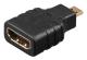 Micro HDMI - HDMI-adapter - version 1.4 (4K 30Hz) / svart