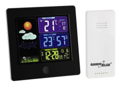 Wireless weather station with DCF GreenBlue GB521B BLACK