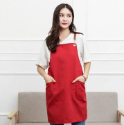 Cotton Kitchen Dining Overalls Strap Apron(Red)