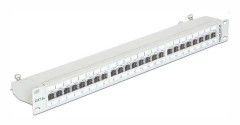 19" Patchpanel Delock 24-Port Cat6A skärmad grå