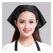 Waiter Men and Women Kitchen Work Turban Hat Triangle Scarf Chef Hat, Size:Adjustable(Black Sticky Buckle)
