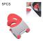 5 PCS Stainless Steel Plastic Pan Edge Clamp Anti-Scald Rubber Bracket Kitchen Gadgets(Red)