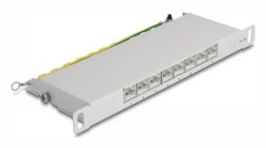 Delock - Patch-panel - rackmontering - CAT 6a - RJ-45 X 8, LSA X 8 - grå - 0.5U - 10"