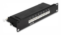Delock - Patch-panel - rackmontering - CAT 6a - RJ-45 X 8, LSA X 8 - svart - 1U - 10"