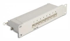 Delock - Patch Panel - CAT 6a - RJ-45 X 8 - gray - 1U - 25.4 cm (10")