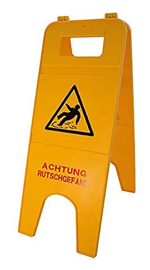 Warning sign "SLIP DANGER" 2-part yellow height 57cm (490265400)