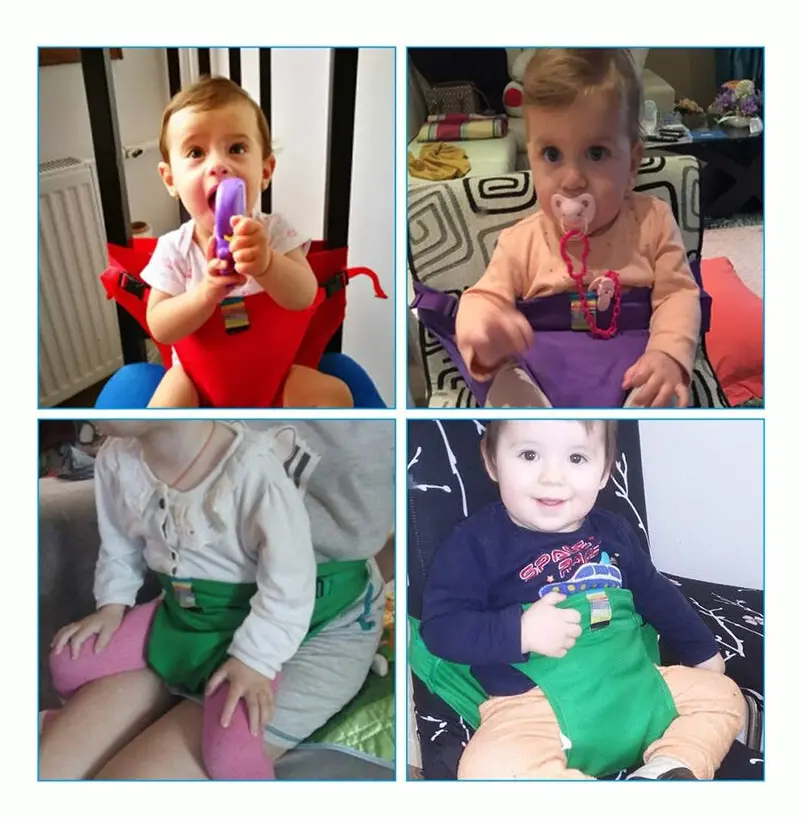 3PCS Chair Portable Seat Dining Lunch Chair Seat Safety Belt Stretch Wrap Feeding Chair Harness Seat Booster(YELLOW)