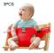 3PCS Chair Portable Seat Dining Lunch Chair Seat Safety Belt Stretch Wrap Feeding Chair Harness Seat Booster(Red)