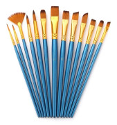 Zhu Ting 2 Set Student Nylon Wool Multifunctional Watercolor Brush(13 PCS/Set Pearl Blue)