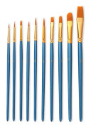 ZHU TING 20 PCS / 2 Sets Pearl Rod Nylon Hair Combination Brush Oil Paint Brush(Blue Rods)