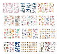 10 Sets DFGFGTZ Japanese Paper Hand Account Cartoon Material Sticker(Birds Flower)