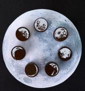5 PCS Moon Phase Series Handbook Decoration DIY Wooden Stamp(Waning Moon)