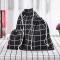 Cotton Linen Drawstring Pocket Sundries Storage Bag, Specification: Small+Medium+Large(Black Lattice)