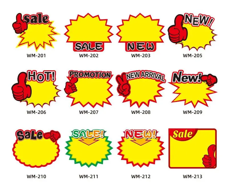 WM201 10bags 21x15cm Explosion Sticker Product Price Tag Supermarket Price Label