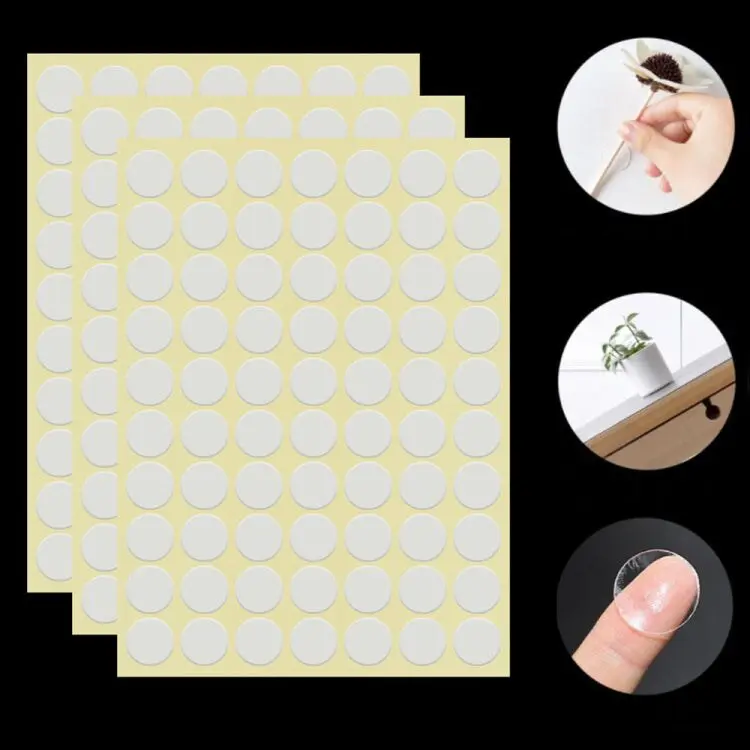 1000 PCS 6x0.5mm Round Transparent Double-Sided Adhesive Tape Waterproof Traceless Acrylic Glue