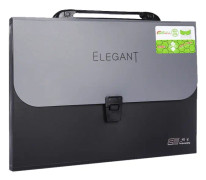 ChuangSheng A4 Hand Ventilation Piano Bag Student Document Storage Plastic Folder(8031 Gray Cover Black)