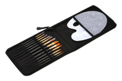 12 PCS/Set Multi-Function Gouache Oil Brush Set With Storage Bag Palette Scraper(Black)